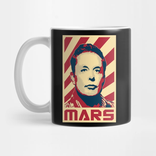 Elon Musk Mars Retro Propaganda by Nerd_art